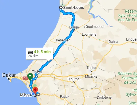 Itinéraire Saint-Louis — Mbour