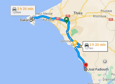 Trajet Joal-Fadiouth — Dakar