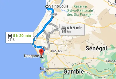 Trajet Saint-Louis — Ndangane