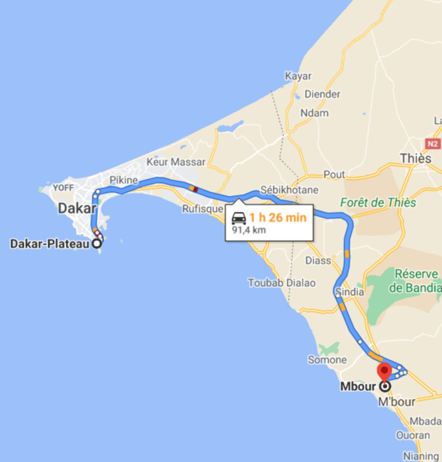 Taxi Dakar ↔ Mbour