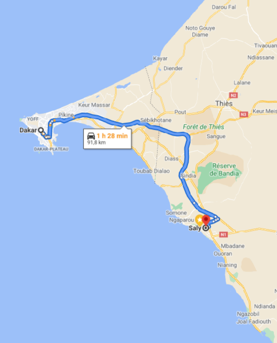 Taxi Dakar ↔ Saly