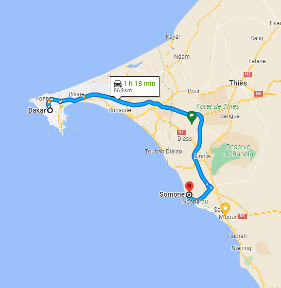 Taxi Dakar ↔ Somone