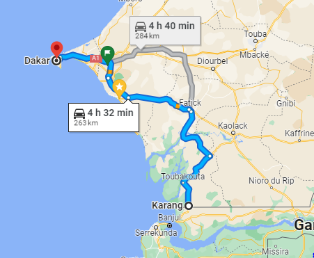 Taxi Dakar ↔ Karang